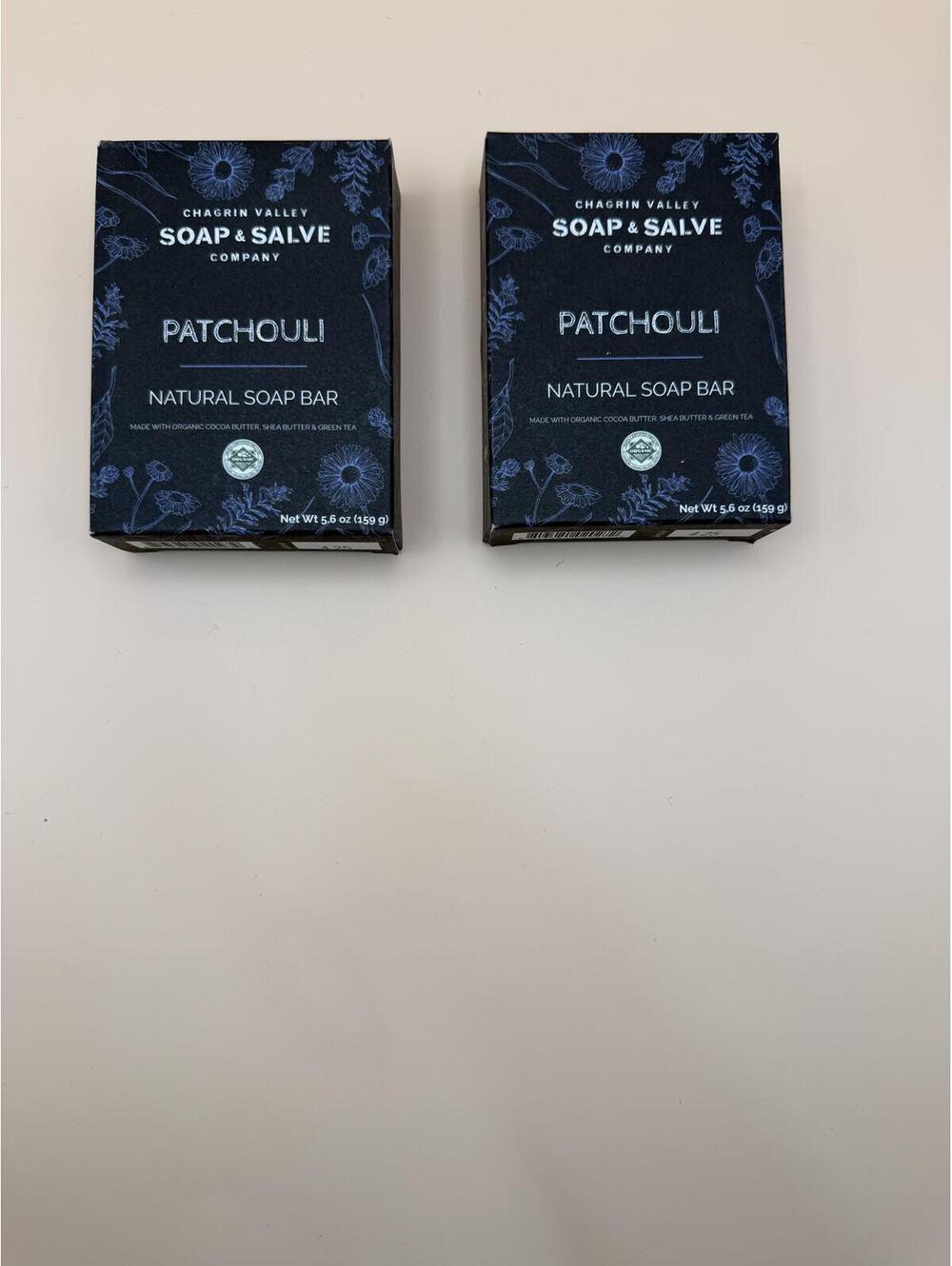 Set of 2 Chagrin Valley Patchouli Natural Soap Bars 5.6oz - Organic - Earthy NEW